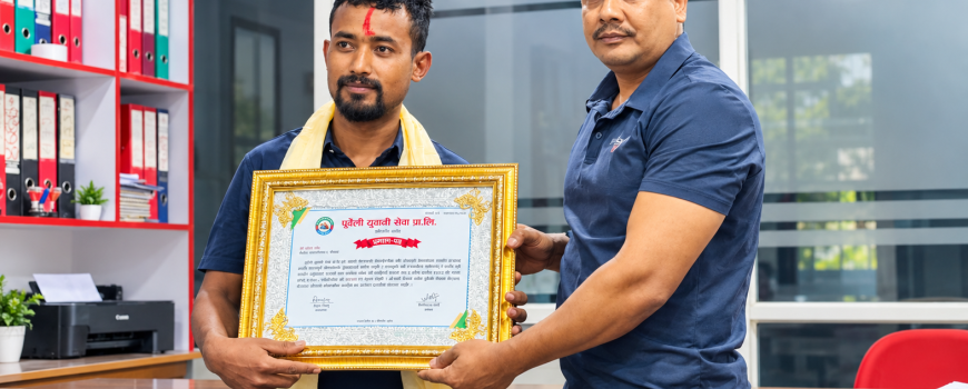 पाँचथरका सविन भए पुर्वेलीको 'चालक अफ द मन्थ'